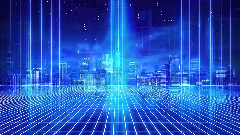 城市光线速度智能化商务背景