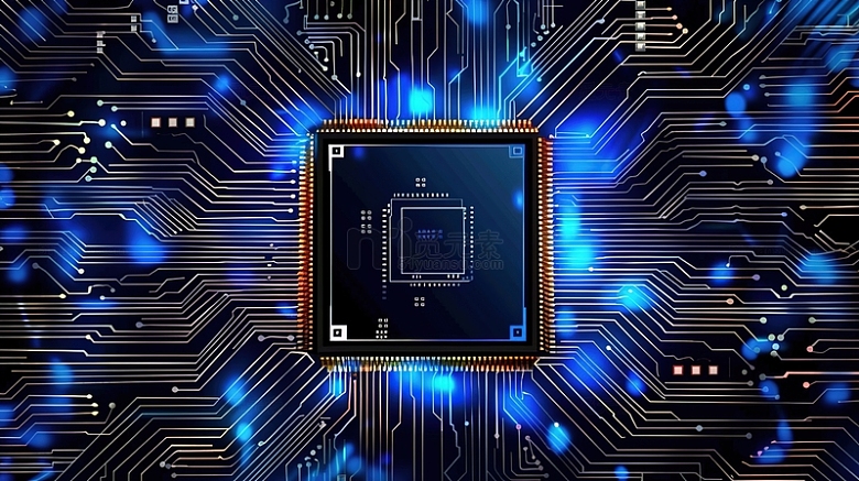 芯片未来科技智能传输蓝色背景
