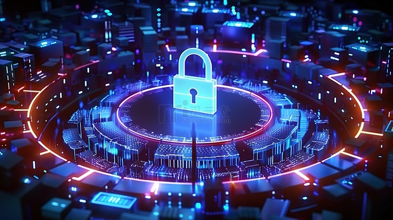 智能科技安全锁密数据商务背景