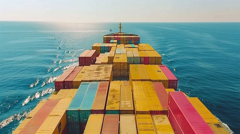 货物运输货船集装箱大海航行物流运输