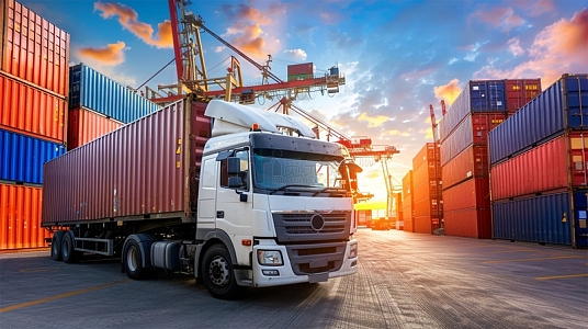 货车卡车集装箱货物运输物流