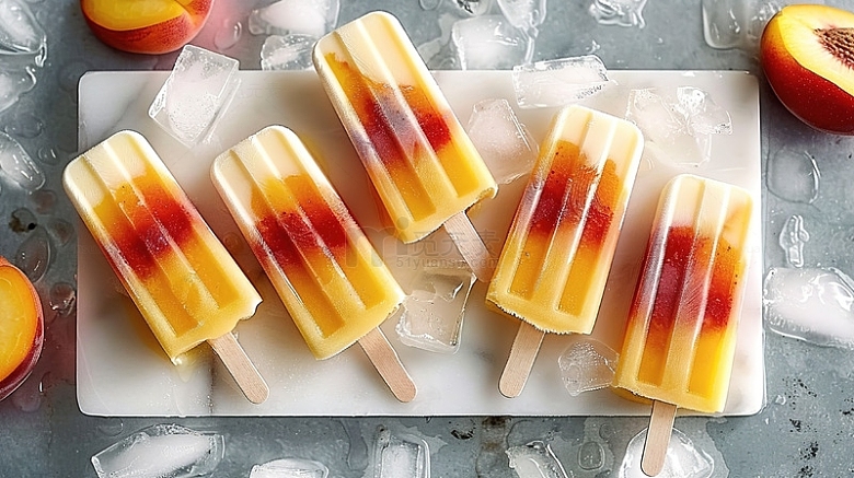 黄色水果冰棍雪糕冰凉夏季