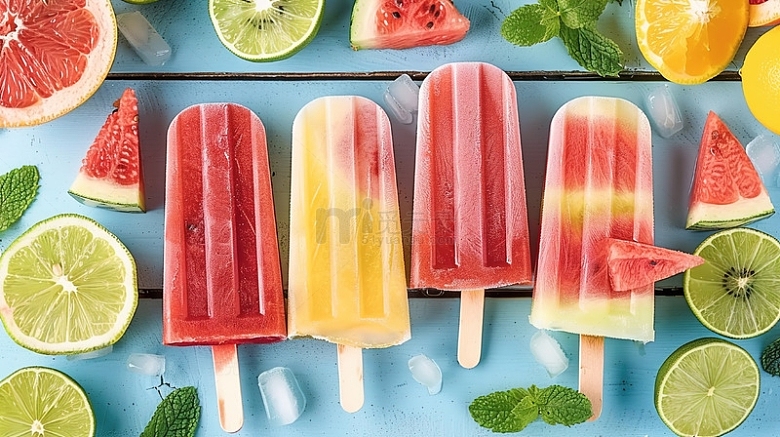 夏日水果混搭冰棍清新香甜甜食