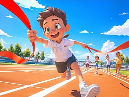 参加运动会的男孩