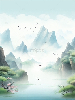 古风云雾山河