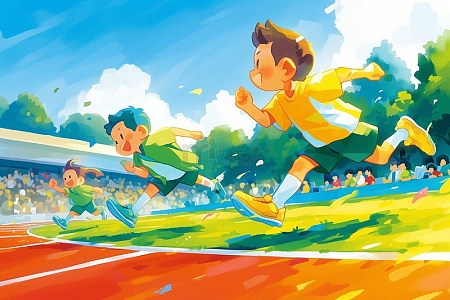 校园运动会学生场景背景