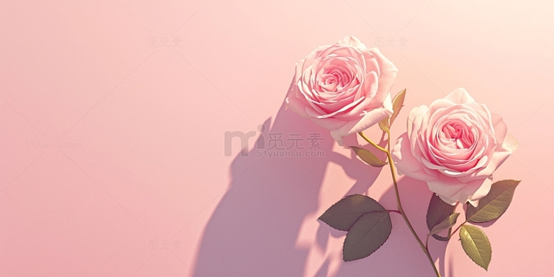 七夕阳光粉色玫瑰背景