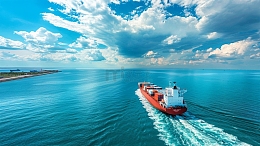 物流运输货船集装箱海面航行场景