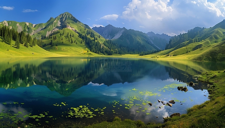 自然风景湖面蓝天