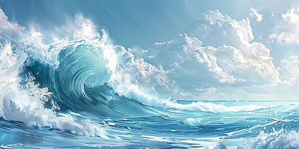 蓝色海浪背景