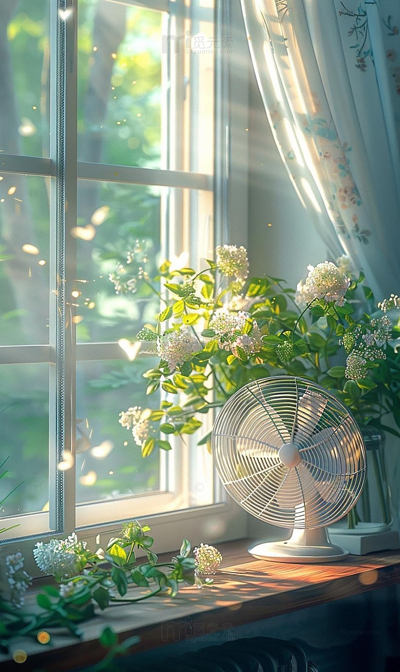 夏季清凉窗边风扇