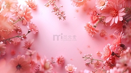 母亲节粉色花朵背景