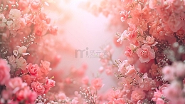 粉色弥撒风花朵背景