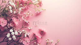 粉色背景花束背景