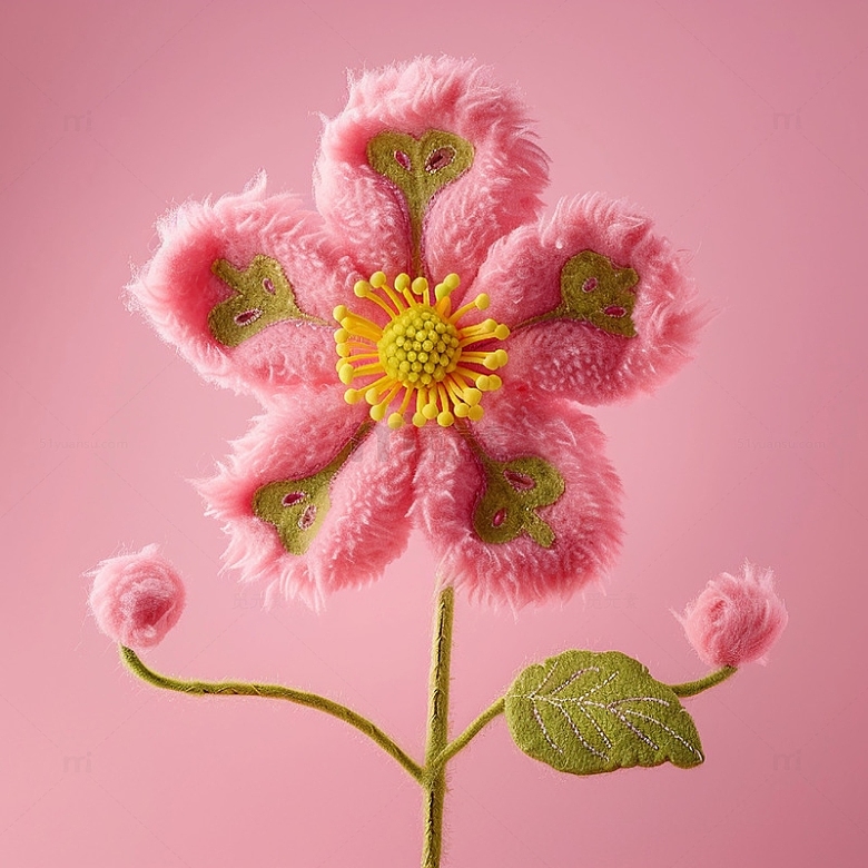 立体粉色背景花朵