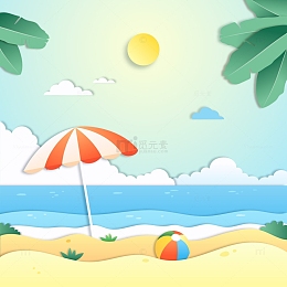 夏季海边风景插图
