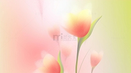 弥撒风渐变唯美花朵背景