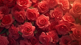 红色玫瑰花满屏背景