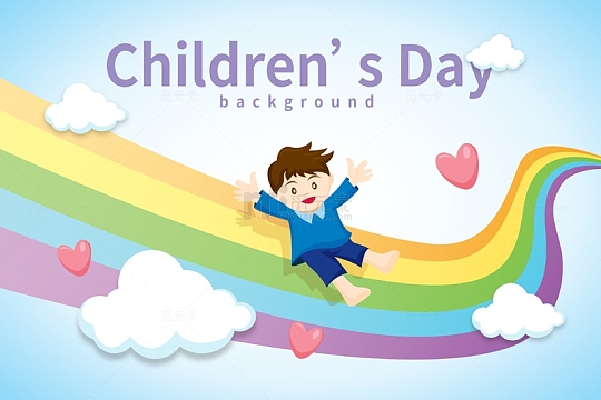 在彩虹滑道玩耍的男生