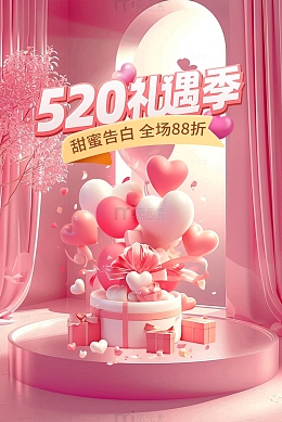 520粉色促销海报
