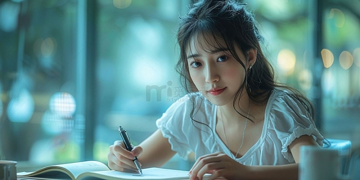 毕业季学习的女孩实拍背景