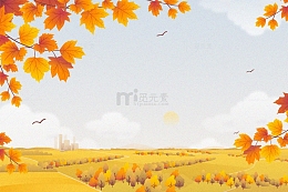 枯黄的户外秋收景色