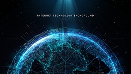 蓝色商务大气数字科技地球网络信息背景图片