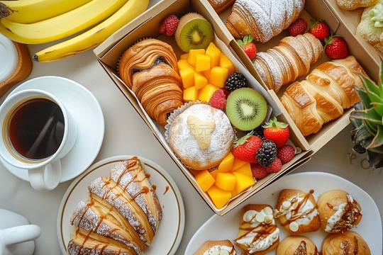 下午茶甜品俯视摄影