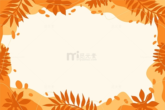 枯黄的秋季落叶装饰的边框
