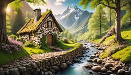 卡通梦幻石头小屋