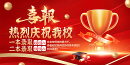 红色丝绸光效高考喜报展板