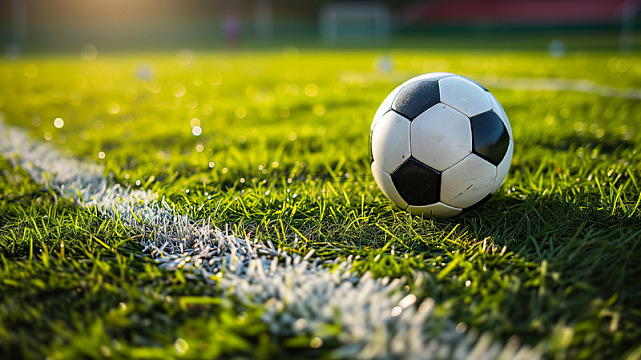 绿色草地上的足球