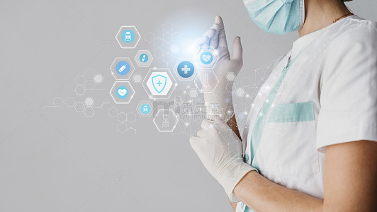 医生戴口罩的医疗海报