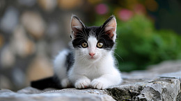 可爱奶牛猫背景