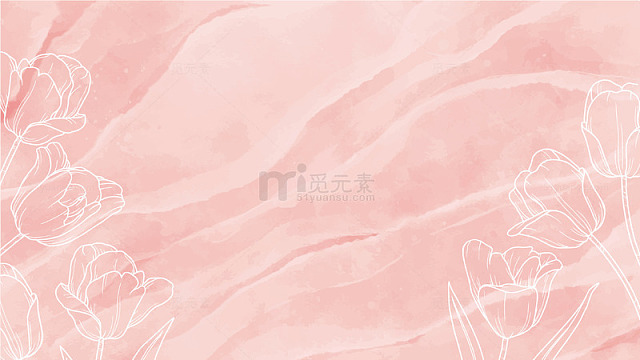 美丽的花框水彩粉色背景