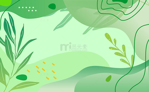 绿叶边框装饰的绿色背景