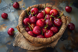 新鲜车厘子樱桃实拍摄影素材拍摄背景