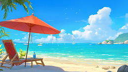 暑假夏日海洋冲浪海水海边海滩沙滩