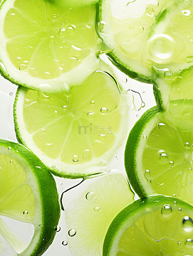 水中青柠切片背景