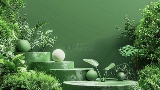 绿色自然背景展台热带植物壁纸