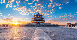 北京天坛日落天坛AI摄影图