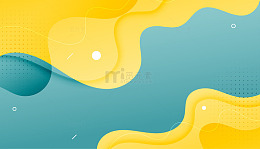 黄色曲线色彩抽象艺术