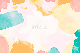 多彩水彩抽象画