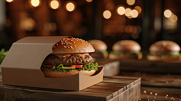 牛肉汉堡薯条食物