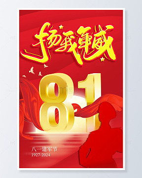 庆祝八一建军节周年海报
