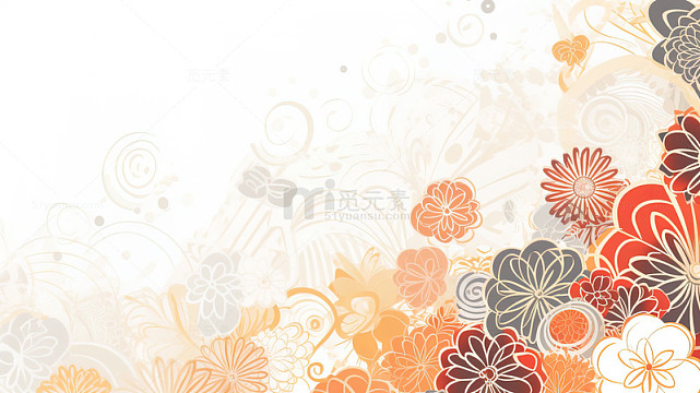 暖色花卉抽象背景