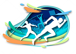 田径运动项目运动员剪影