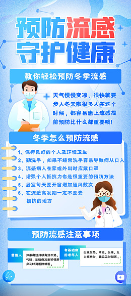 宣传栏防治流感流感专栏医院宣传栏