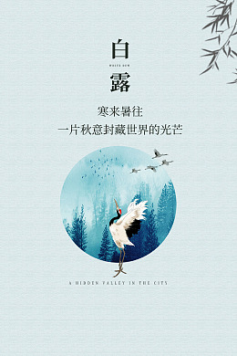 白露展架地产白露二十四节气水雾