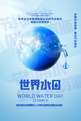 珍惜水资源节水海报